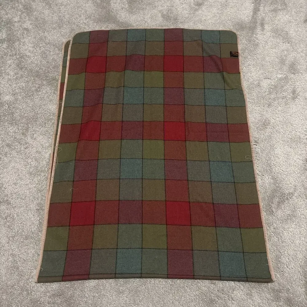 Yves Saint Laurent Vintage Scarf Wrap YSL Wool Plaid Made In France 28x76